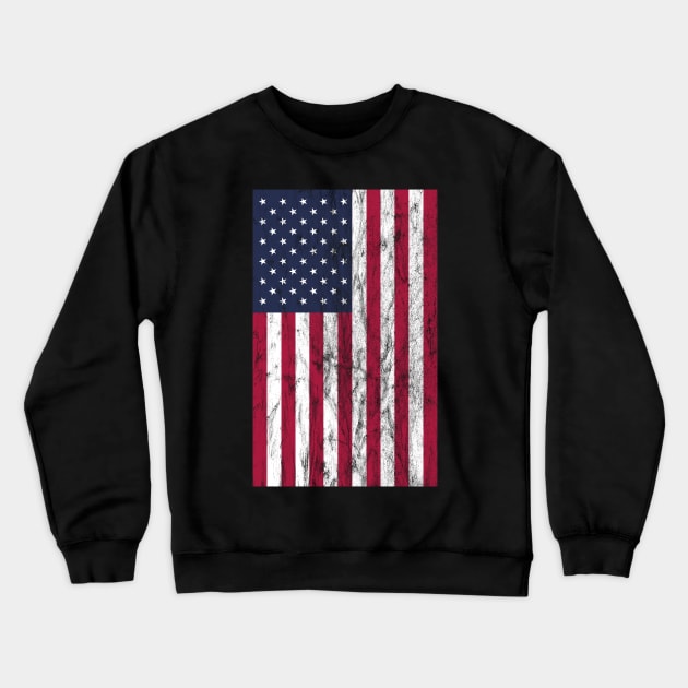 US Flag Vintage Retro Grunge Crewneck Sweatshirt by BK55